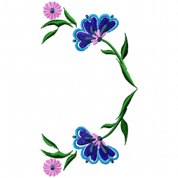 Flowers And Tree Embroidery Design 3